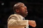 LOS ANGELES, CA - MAY 19:  Head coach Mike Brown of the Los Angeles Lakers reacts in the fourth quarter while taking on the Oklahoma City Thunder in Game Four of the Western Conference Semifinals in the 2012 NBA Playoffs on May 19 at Staples Center in Los Angeles, California. NOTE TO USER: User expressly acknowledges and agrees that, by downloading and or using this photograph, User is consenting to the terms and conditions of the Getty Images License Agreement.  (Photo by Stephen Dunn/Getty Images)
