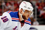 NEWARK, NJ - MAY 21:  Marian Gaborik #10 of the New York Rangers looks on in Game Four of the Eastern Conference Final during the 2012 NHL Stanley Cup Playoffs at the Prudential Center on May 21, 2012 in Newark, New Jersey.  (Photo by Bruce Bennett/Getty Images)
