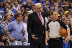 DALLAS, TX - MAY 08:  Head coach Phil Jackson of the Los Angeles Lakers reacts during play against the Dallas Mavericks in Game Four of the Western Conference Semifinals during the 2011 NBA Playoffs on May 8, 2011 at American Airlines Center in Dallas, Texas.  NOTE TO USER: User expressly acknowledges and agrees that, by downloading and or using this photograph, User is consenting to the terms and conditions of the Getty Images License Agreement.  (Photo by Ronald Martinez/Getty Images)