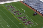 29 Sep 2001: Overhead view of the Texas A&M logo on the field at  Kyle Field in College Station, Texas. Texas A&M won 24-3. DIGITAL IMAGE . Mandatory Credit: Ronald Martinez/Allsport