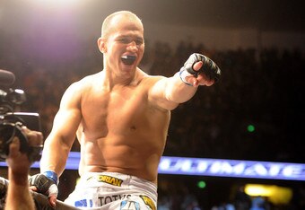 ANAHEIM, CA - NOVEMBER 12:  UFC World Heavyweight Champion Junior dos Santos is seen at UFC on Fox:  Live Heavyweight Championship at the Honda Center on November 12, 2011 in Anaheim, California.  (Photo by Jason Merritt/Getty Images)
