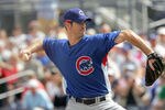 PEORIA, AZ - MARCH 5: Pitcher Mark Prior #22 of the Chicago Cubs pitches during a play against the Seattle Mariners during Spring Training at Peoria Sports Complex March 5, 2007 in Peoria, Arizona. (Photo by Stephen Dunn/Getty Images)