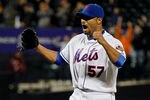 NEW YORK, NY - JUNE 01:  Johan Santana #57 of the New York Mets celebrates after pitching a no hitter against the St. Louis Cardinals at CitiField on June 1, 2012 in the Flushing neighborhood of the Queens borough of New York City. Johan Santana pitches the first no hitter in Mets history. Mets defeated the Cardinals 8-0.  (Photo by Mike Stobe/Getty Images)