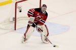 NEWARK, NJ - MAY 30:  Martin Brodeur #30 of the New Jersey Devils tends goal against the Los Angeles Kings during Game One of the 2012 NHL Stanley Cup Final at the Prudential Center on May 30, 2012 in Newark, New Jersey.  (Photo by Jim McIsaac/Getty Images)