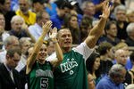 ORLANDO, FL - MAY 18:  Pro Wrestler John Cena cheeers for the Boston Celtics against of the Orlando Magic in Game Two of the Eastern Conference Finals during the 2010 NBA Playoffs at Amway Arena on May 18, 2010 in Orlando, Florida.  NOTE TO USER: User expressly acknowledges and agrees that, by downloading and/or using this Photograph, user is consenting to the terms and conditions of the Getty Images License Agreement.  (Photo by Kevin C. Cox/Getty Images)
