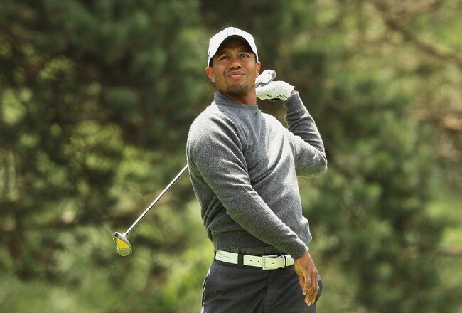 DUBLIN, OH - JUNE 02:  Tiger Woods watches his tee shot on the second hole during the third round of the Memorial Tournament presented by Nationwide Insurance at Muirfield Village Golf Club on June2, 2012 in Dublin, Ohio.  (Photo by Scott Halleran/Getty Images)