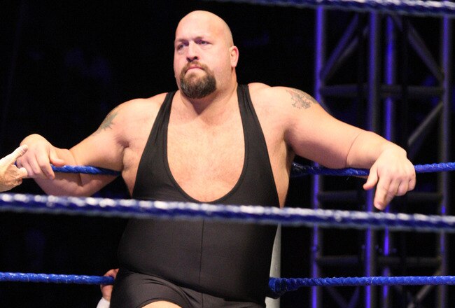 DURBAN, SOUTH AFRICA - JULY 08:  Big Show sits on Alberto Del Rio during the WWE Smackdown Live Tour at Westridge Park Tennis Stadium on July 08, 2011 in Durban, South Africa.  (Photo by Steve Haag/Gallo Images/Getty Images)