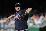 WASHINGTON, DC - JUNE 02:  Brandon Beachy #37 of the Atlanta Braves delivers against the Washingon Nationals during the first inning of their game at Nationals Park on June 2, 2012 in Washington, DC.  (Photo by Jonathan Ernst/Getty Images)