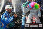 DOVER, DE - JUNE 03:  Jimmie Johnson, driver of the #48 Lowe's Madagascar Chevrolet, celebrates in Victory Lane after winning the NASCAR Sprint Cup Series FedEx 400 benefiting Autism Speaks at Dover International Speedway on June 3, 2012 in Dover, Delaware.  (Photo by Geoff Burke/Getty Images)