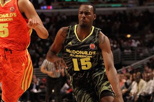 CHICAGO, IL - MARCH 28:  Shabazz Muhammad #15 of the West team moves against Kyle Anderson #5 of the East team during the 2012 McDonald's All American Game at United Center on March 28, 2012 in Chicago, Illinois.  (Photo by Jonathan Daniel/Getty Images)