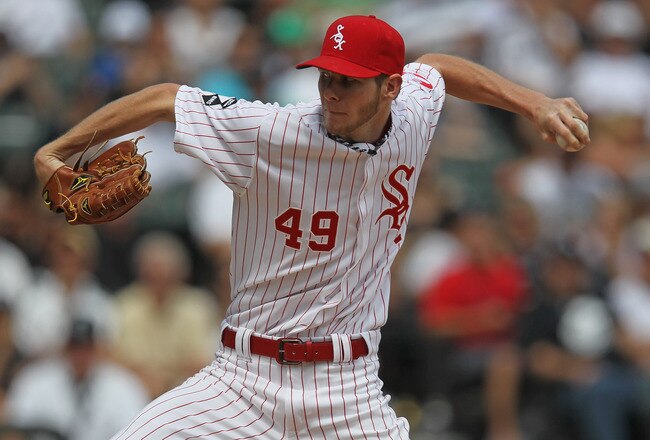 CHICAGO, IL - JUNE 03:  Starting pitcher Chris Sale #49 of the Chicago White Sox delivers the ball against the Seattle Mariners at U.S. Cellular Field on June 3, 2012 in Chicago, Illinois.  (Photo by Jonathan Daniel/Getty Images)