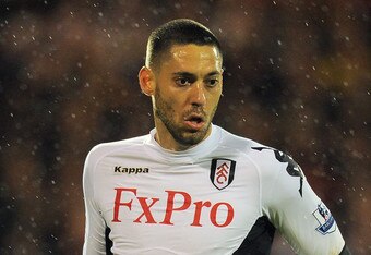LONDON, ENGLAND - APRIL 09:  Clint Dempsey of Fulham in action during the Barclays Premier League match between Fulham and Chelsea at Craven Cottage on April 9, 2012 in London, England.  (Photo by Mike Hewitt/Getty Images)