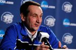 Mar 21, 2013; Philadelphia, PA, USA; Duke Blue Devils head coach Mike Krzyzewski during press conference the day before the second round of the 2013 NCAA tournament at the Wells Fargo Center. Mandatory Credit: Eileen Blass-USA TODAY Sports