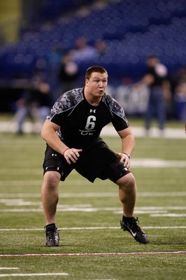 INDIANAPOLIS, IN - FEBRUARY 27: Offensive lineman Bryan Bulaga of Iowa runs during the NFL Scouting Combine presented by Under Armour at Lucas Oil Stadium on February 27, 2010 in Indianapolis, Indiana. (Photo by Scott Boehm/Getty Images)