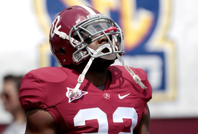 TUSCALOOSA, AL - APRIL 17: Heisman Trophy winner Mark Ingram #22 waits for a punt during the Alabama spring game at Bryant Denny Stadium on April 17, 2010 in Tuscaloosa, Alabama. (Photo by Dave Martin/Getty Images)