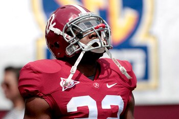 TUSCALOOSA, AL - APRIL 17: Heisman Trophy winner Mark Ingram #22 waits for a punt during the Alabama spring game at Bryant Denny Stadium on April 17, 2010 in Tuscaloosa, Alabama. (Photo by Dave Martin/Getty Images)