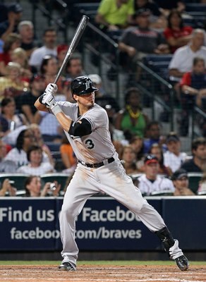 ATLANTA - JULY 02:  Jorge Cantu #3 of the Florida Marlins against the Atlanta Braves at Turner Field on July 2, 2010 in Atlanta, Georgia.  (Photo by Kevin C. Cox/Getty Images)