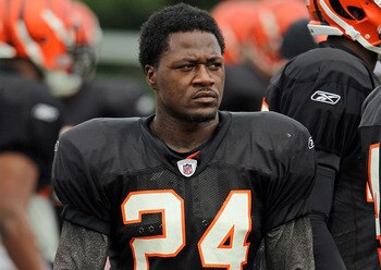 GEORGETOWN, KY - JULY 31:  Adam Jones #24 of the Cincinnati Bengals is pictured during the Bengals training camp at Georgetown College on July 31, 2010 in Georgetown, Kentucky.  (Photo by Andy Lyons/Getty Images)