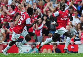 Sagna: "Can I kick it?" Frimpong: "Yes, you can."
