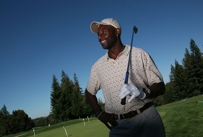 MENLO PARK, CA - OCTOBER 08:  Former NFL player Jerry Rice poses for a portrait at Sharon Heights Golf Club on September 8, 2007 in Menlo Park, California.  (Photo by Jed Jacobsohn/Getty Images)