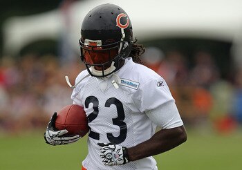 BOURBONNAIS, IL - JULY 30: Devin Hester #23 of the Chicago Bears works out during a summer training camp practice at Olivet Nazarene University on July 30, 2010 in Bourbonnais, Illinois. (Photo by Jonathan Daniel/Getty Images)