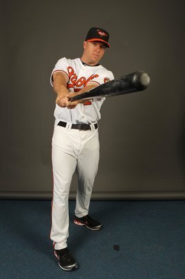 SARASOTA, FL - FEBRUARY 27:  Michael Aubrey #24 of the Baltimore Orioles poses for a photo during Spring Training Media Photo Day at Ed Smith Stadium  on February 27, 2010 in Sarasota, Florida.  (Photo by Nick Laham/Getty Images)