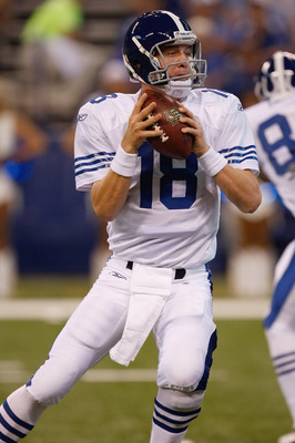 INDIANAPOLIS, IN - AUGUST 15: Peyton Manning #18 of the Indianapolis ...