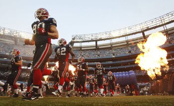 Bills players get introduced in Toronto complete with fire bursting in air