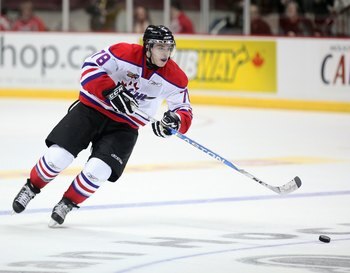 WINDSOR, ON - JANUARY 20:  Michael Bournival #78 of Team Orr skates with the puck during the Home Hardware CHL/NHL Top Prospects game against Team Cherry on January 20, 2010 at the WFCU Centre in Windsor, Ontario. Team Cherry defeated Team Orr 4-2. (Photo