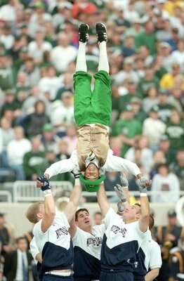 23 Sep 2000:  A general view of the Notre Dame Fighting Irish mascot showing spirit during the game against the Michigan State Spartans at the Spartan Stadium in East Lansing, Michigan. The Spartans defeated the Fighting Irish 27-21.Mandatory Credit: Tom