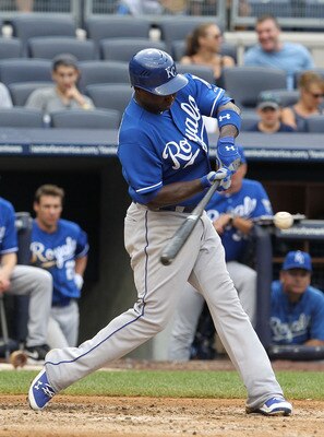 NEW YORK - JULY 25:  Yuniesky Betancourt #3 of the Kansas City Royals in action against the New York Yankees during their game on July 25, 2010 at Yankee Stadium in the Bronx borough of New York City.  (Photo by Al Bello/Getty Images)