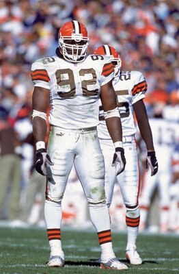 15 Oct 2000: Courtney Brown #92 of the Cleveland Browns stands on the field during the game against the Denver Broncos at the Mile High Stadium in Denver, Colorado. The Broncos defeated the Browns 44-10.Mandatory Credit: Brian Bahr  /Allsport