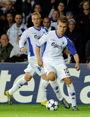 COPENHAGEN, DENMARK - AUGUST 25:  Jesper Gronkjaer of FC Copenhagen during the Champions League Play-off match between FC Copenaghen and Rosenborg on August 25, 2010 in Copenhagen, Denmark.  (Photo by Claudio Villa/Getty Images)