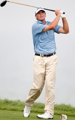 KOHLER, WI - AUGUST 13:  Steve Stricker hits a shot on the 16th hole during the second round of the 92nd PGA Championship on the Straits Course at Whistling Straits on August 13, 2010 in Kohler, Wisconsin.  (Photo by Chris Graythen/Getty Images)