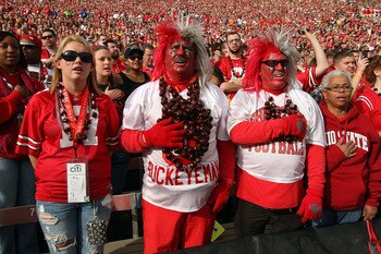 Ohio State fans go all out with their garb on game day.