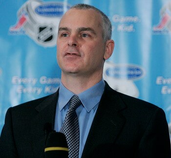NEW YORK - NOVEMBER 16:  Ted Saskin, Executive Director of the NHL Players Association speaks during a news conference November 16, 2005 in New York City. The National Hockey League and their players association have teamed with the Garth Brooks Teammates
