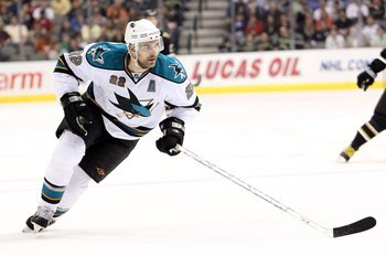 Dan Boyle provides veteran leadership as the Sharks' top defenseman.