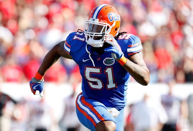 JACKSONVILLE, FL - OCTOBER 31:  Brandon Spikes #51 of the Florida Gators against the Georgia Bulldogs at Jacksonville Municipal Stadium on October 31, 2009 in Jacksonville, Florida.  (Photo by Kevin C. Cox/Getty Images)
