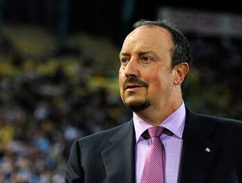 BOLOGNA, ITALY - AUGUST 30:  FC Internazionale Milano Head Coach Rafael Benitez looks on during the Serie A match between Bologna and Inter at Stadio Renato Dall'Ara on August 30, 2010 in Bologna, Italy.  (Photo by Claudio Villa/Getty Images)