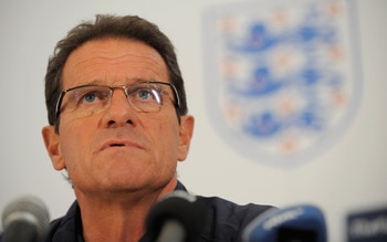 LONDON, ENGLAND - SEPTEMBER 02:  England manager Fabio Capello speaks to the media during the England press conference at the Grove Hotel on September 2, 2010 in London, England.  (Photo by Michael Regan/Getty Images)