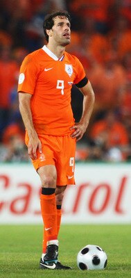 BASEL, SWITZERLAND - JUNE 21:  Ruud van Nistelrooy (L) of Netherlands looks on with Rafael van der Vaart of Netherlands during the UEFA EURO 2008 Quarter Final match between Netherlands and Russia at St. Jakob-Park on June 21, 2008 in Basel, Switzerland. 