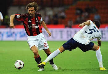 Pirlo skips by his man against Lecce.