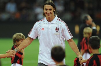 Ibrahimovic was unveiled to the Milan fans at the Lecce match on August 29th.