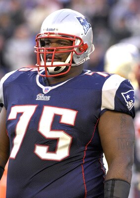 New England Patriots defensive lineman Vince Wilfork  against the New York Jets  in an NFL wild card playoff game Jan. 7, 2007 in Foxborough.  The Pats won 37 - 16.  (Photo by Al Messerschmidt/Getty Images)
