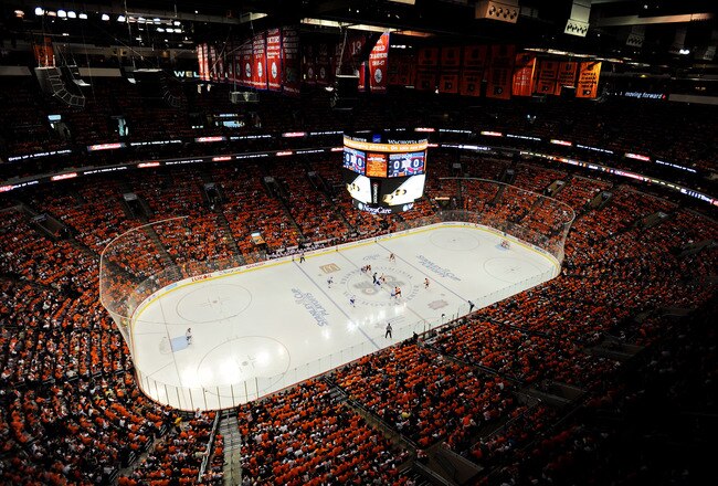 PHILADELPHIA - MAY 16: General view of the arena before Game 1 of the Eastern Conference Finals between the Montreal Canadiens and the Philadelphia Flyers during the 2010 NHL Stanley Cup Playoffs at Wachovia Center on May 16, 2010 in Philadelphia, Pennsyl