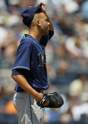 NEW YORK - JULY 18:  David Price #14 of the Tampa Bay Rays delivers a pitch against the New York Yankees on July 18, 2010 at Yankee Stadium in the Bronx borough of New York City.  (Photo by Jim McIsaac/Getty Images)