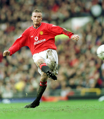 Beckham United on Beckham Of United Scores During The Match Between Manchester United