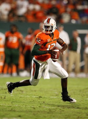Miami QB Jacory Harris tossed 3 TD's in the Canes 45-0 win over FAMU