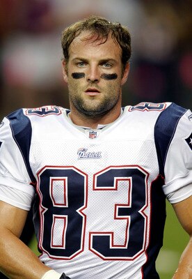 ATLANTA - AUGUST 19:  Wide receiver Wes Welker #83 of the New England Patriots looks on during the preseason game against the Atlanta Falcons at the Georgia Dome on August 19, 2010 in Atlanta, Georgia. Welker returned to action for the first time this sea