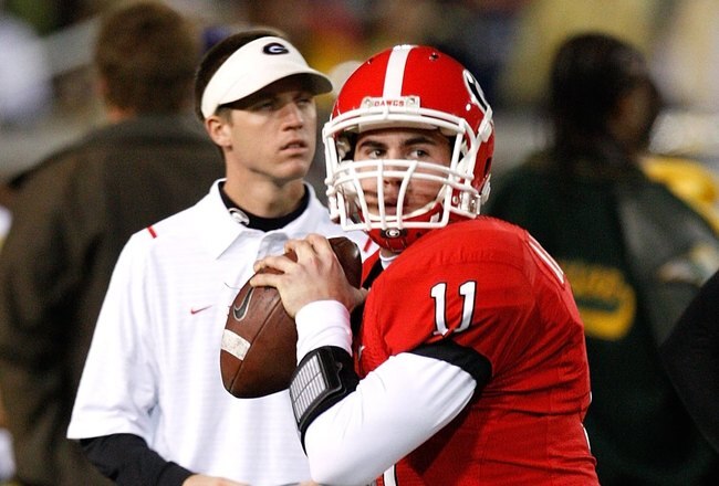 ATLANTA - NOVEMBER 28:  Backup quarterback Aaron Murray #11 of the Georgia Bulldogs against the Georgia Tech Yellow Jackets at Bobby Dodd Stadium on November 28, 2009 in Atlanta, Georgia.  (Photo by Kevin C. Cox/Getty Images)